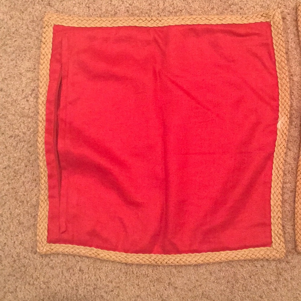 Pottery Barn 2 20x20  BOTH!! shams red linen.